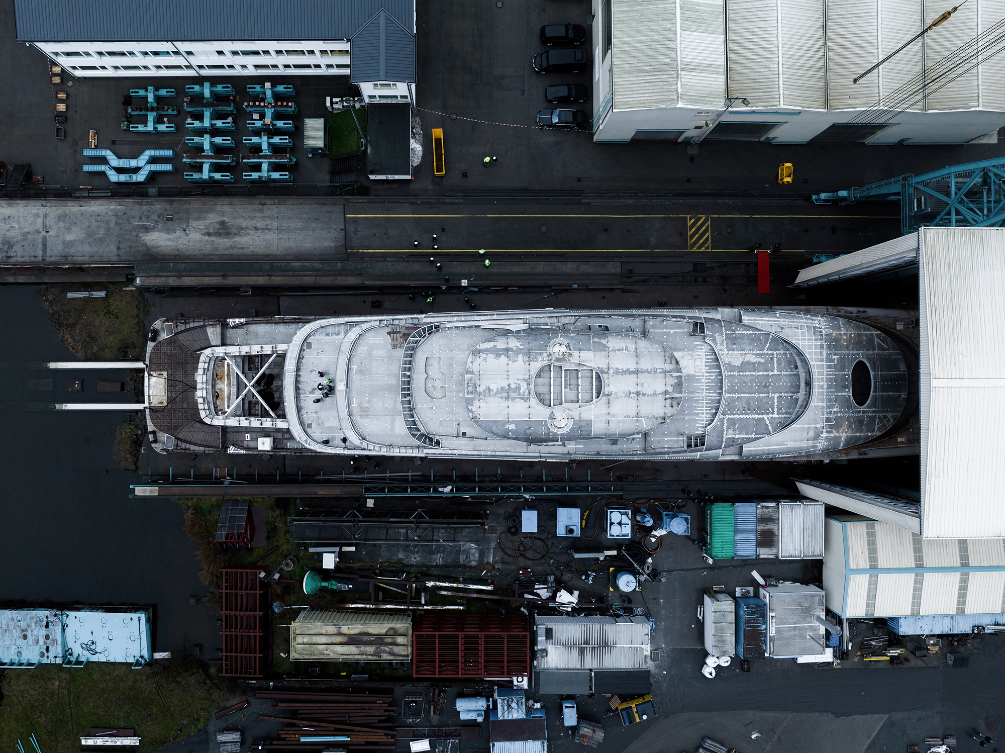Lurssen Project JASSJ overhead in slipway